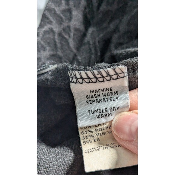 Cut Loose Dress M Black Gray Textured Thick Knit 3/4 Sleeve Button Detail Roses - Picture 10 of 13